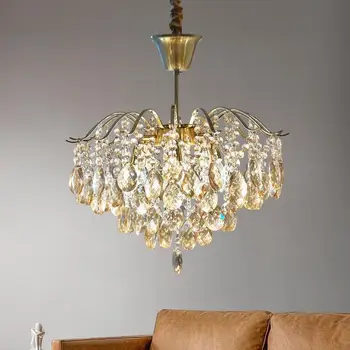 Vintage LED krištáľové lustre osvetľujú obývacia izba, spálňa s Lesk Ostrov Luxusné svietidlá