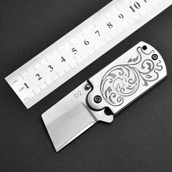 Vonkajšie D2 ocele, vysoká tvrdosť skladací nôž mini visí plavidlá nôž multi-purpose prenosné self-defense skladací nôž