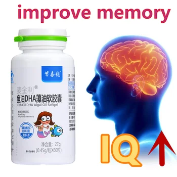 Vysoké IQ Mozog Booster Doplnky rybí olej DHA Rias olej Kapsule zlepšiť pamäť Ducha Zameranie Neuro Energie a Iq Duševné Pilulky