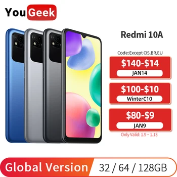 Xiao Redmi 10A Globálna Verzia 32/64/128GB Heliograf G25 CPU 6.53