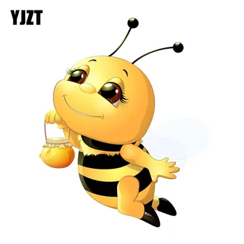 YJZT 14.5 CM*18 CM Je Pracovitých Včiel Cartoon PVC Auto Nálepky Odtlačkový 12-300595