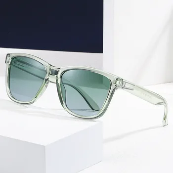 zelená modrá transparentné námestie polarizované zrkadlo slnečné okuliare ženy muži 2022 ročník Beach okuliare uv400 zahraničného obchodu retro oculos