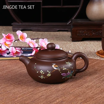 Čínsky Yixing Fialová Hliny Kanvica Teacup Ručné Starožitné Filter Čaj Hrniec Domov Krásy Kanvica na Mieru Čaj Nastaviť Dodávky 200 ml