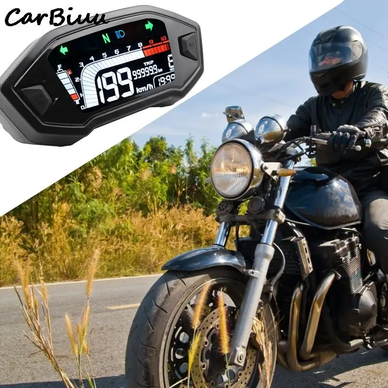 Univerzálne Motocyklové Digitálny Rýchlomer Digitálneho Otáčkomera Panel Prístrojovej dosky Meter LCD Displej 10000 ot. / MIN Cylinder1 2 4 Obrázok 0