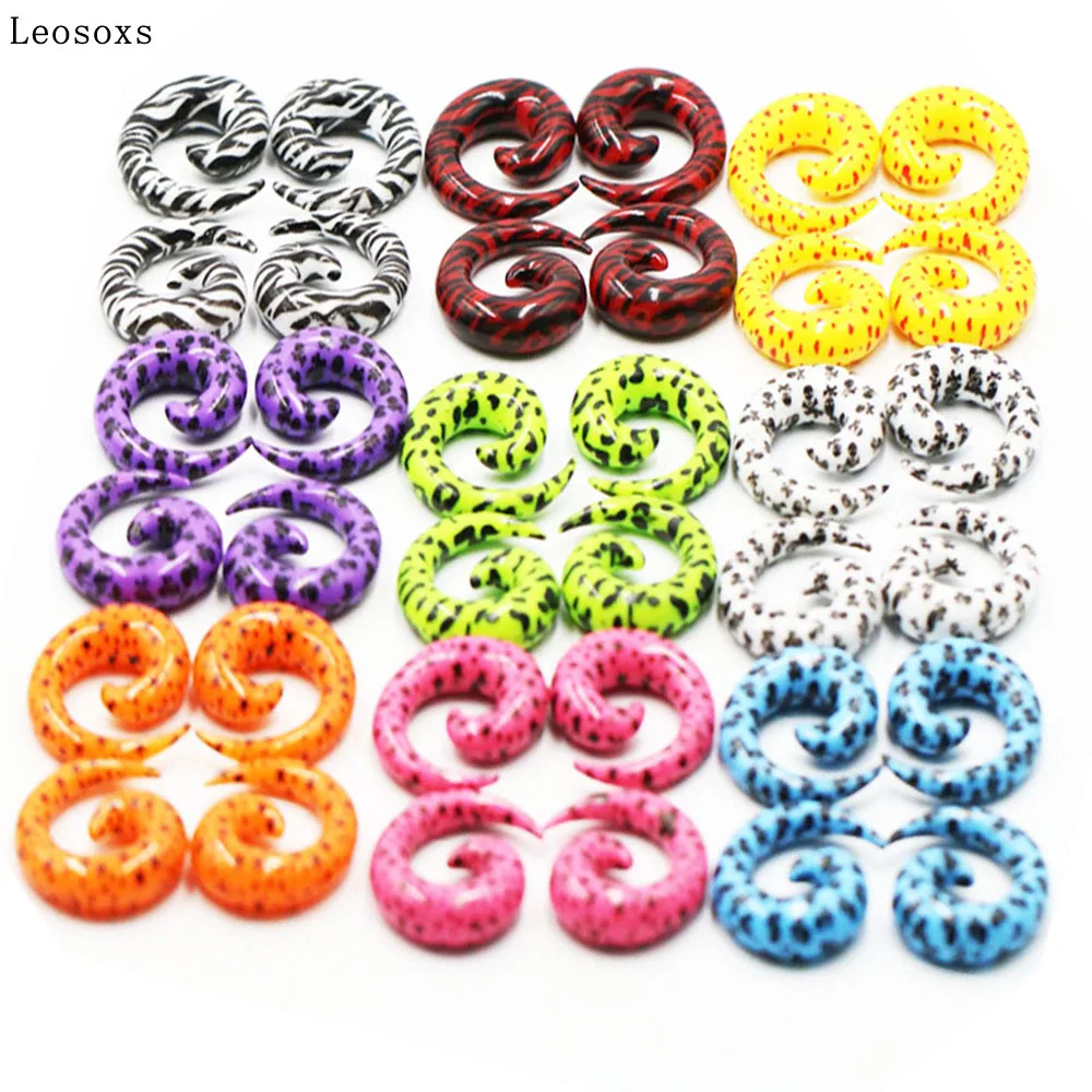 Leosoxs 9pcs Zmiešané Farby Slimák Ear Piercing Európskych a Amerických Alternatívnych Šperky Obrázok 0