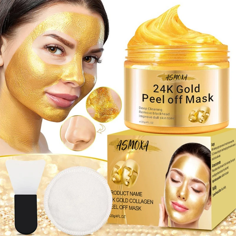 24K Gold lúpať Pleťová Maska Hlboko Hydratačný Čistiaci prípravok Proti Starnutiu Pokožky Leštenie Gel Mask 120 g Obrázok 0