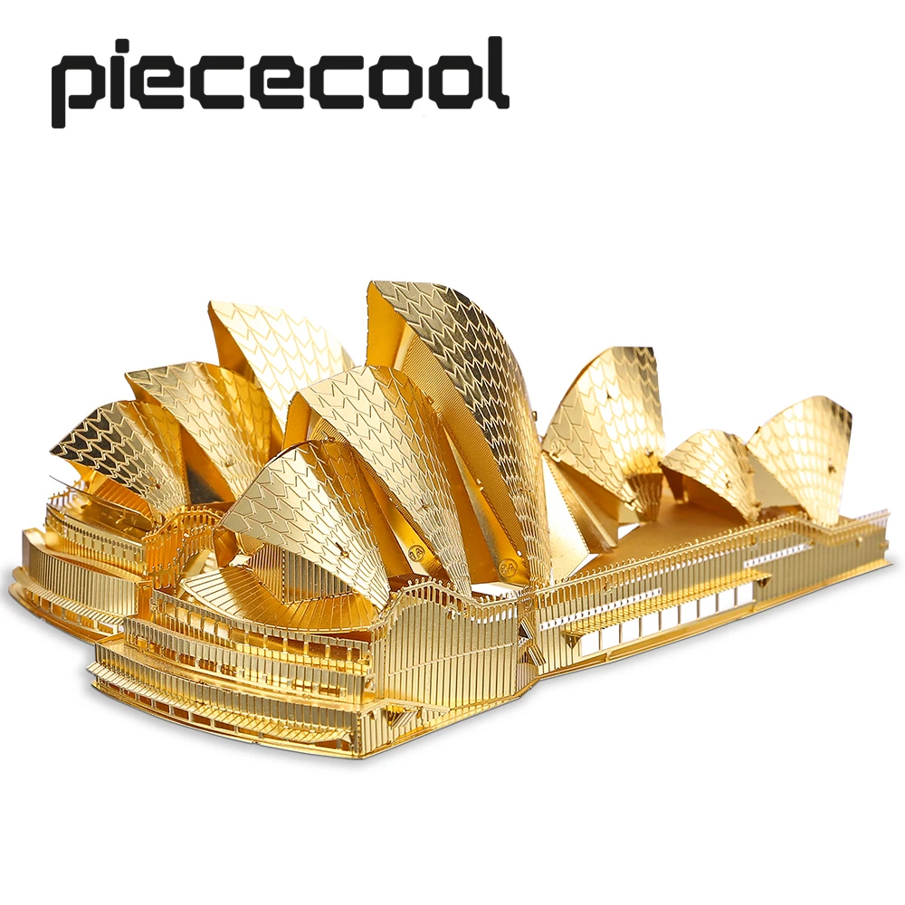 Piececool 3D Puzzle Kovové Modely Sydney Opera House HOBBY Hračky Model Budovy Súpravy Skladačka pre Dospelých Obrázok 0