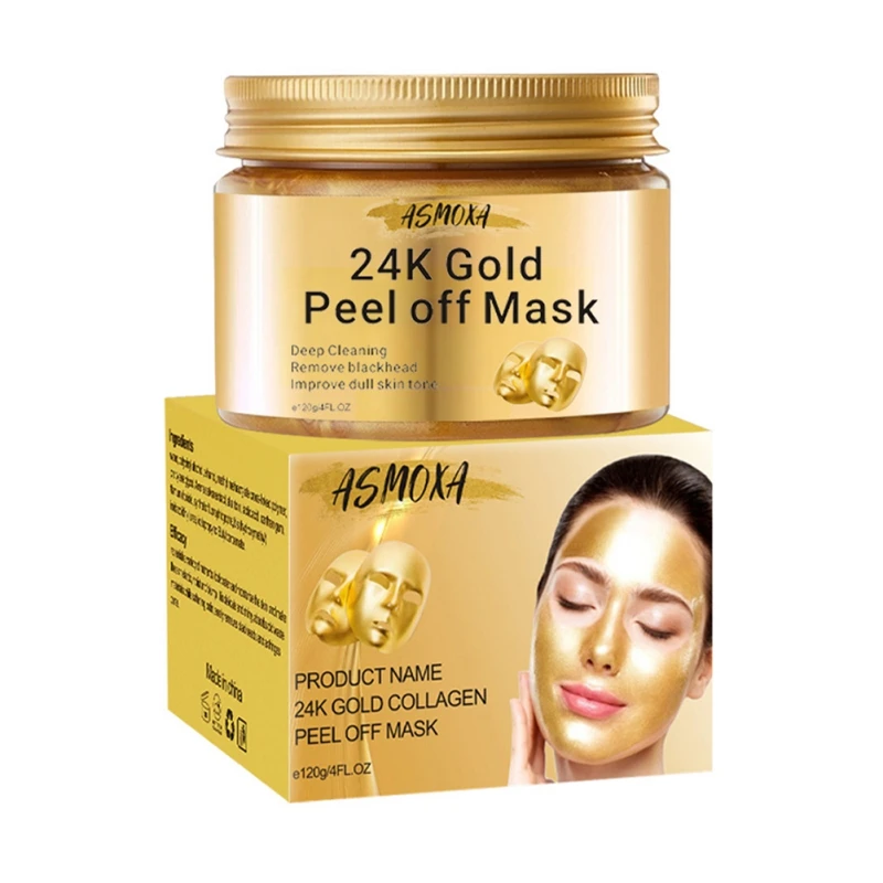 24K Gold lúpať Pleťová Maska Hlboko Hydratačný Čistiaci prípravok Proti Starnutiu Pokožky Leštenie Gel Mask 120 g Obrázok 1