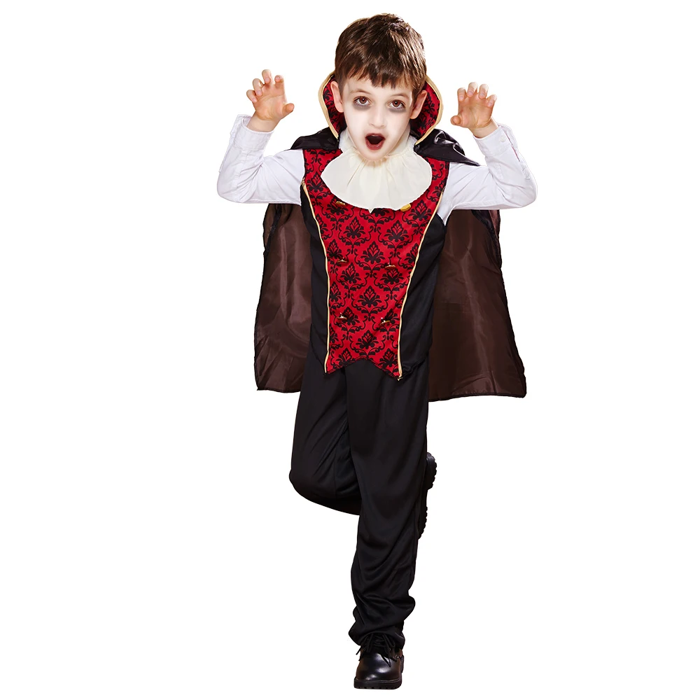 Eraspooky 2019Scary Dracula Rodiny Cosplay Smrti Upír Plášť Halloween kostýmy pre Dospelých, Detský Karneval, Party Skupiny Maškarný Obrázok 2