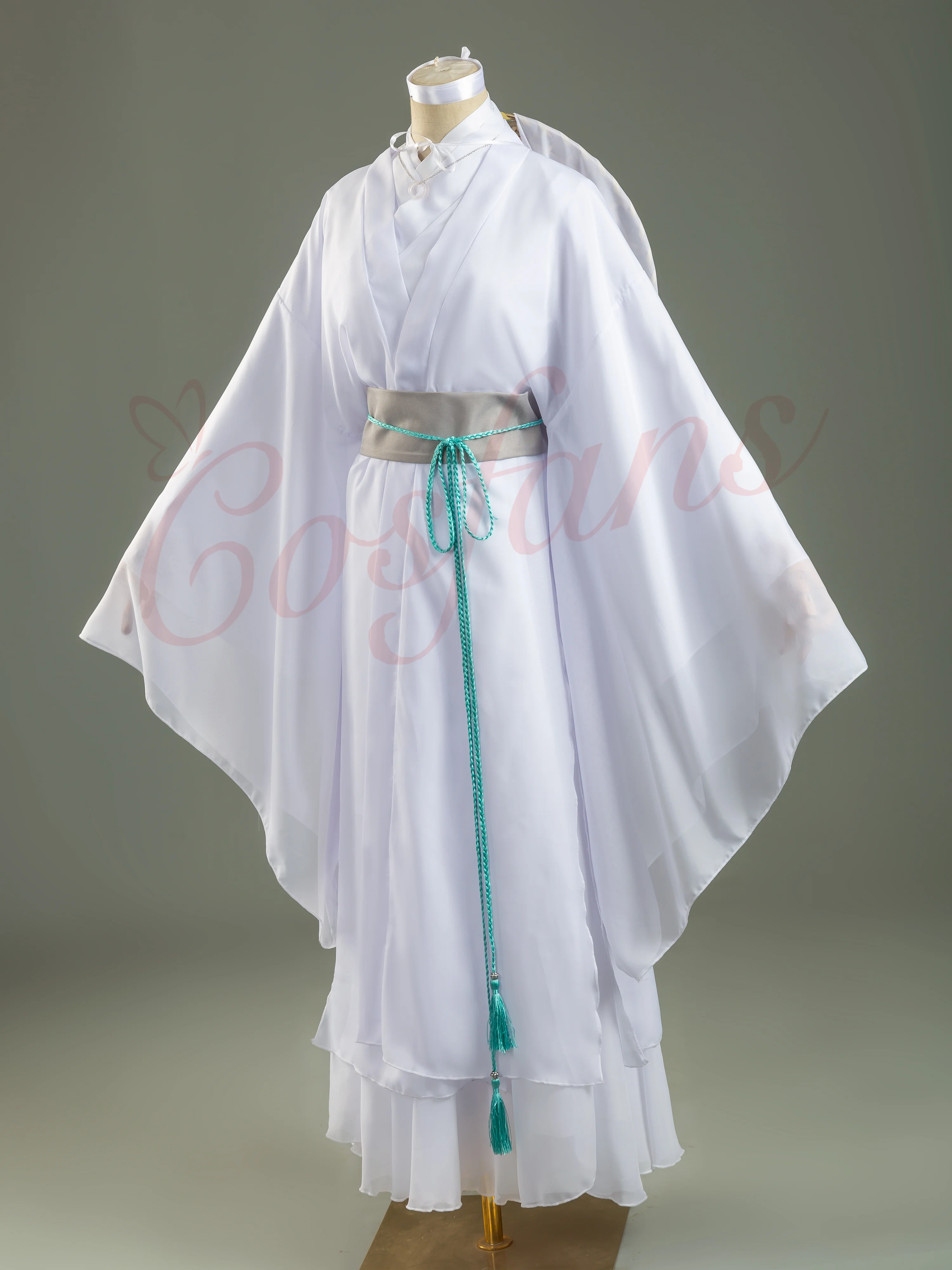 Xie Lian Cosplay Kostým Tian Guan Ci Fu Cosplay Xielian Parochne Bambusu Klobúk Prop Muži Ženy Biela Han Fu Anime Oblečenie Xie Lian Parochňu Obrázok 3