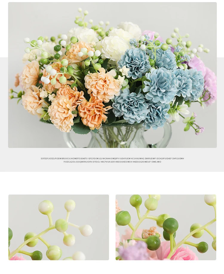 Sedmokrásky V Simulovanom Kytice pre Vonkajšie Svadobné Fialová Umelé Kvety Lacné Domáce Dekorácie Obrázok 3