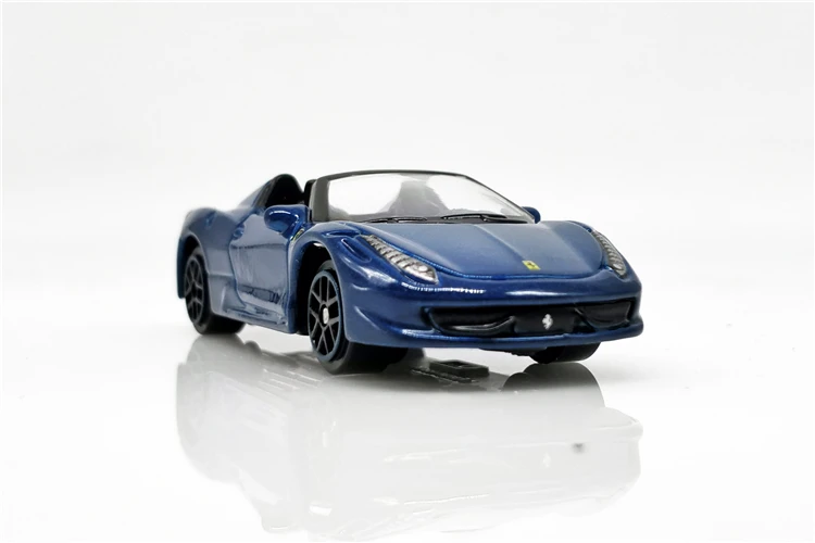 1:64 Rozsahu Bburago Večnú Klasiku, Ferrari 458 Spider Modrá Chlapec Hračky DieCast Auto Obrázok 4