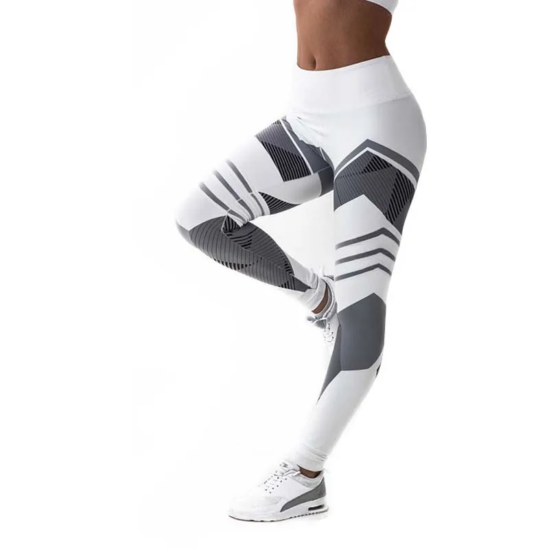 Móda Predaj Hot Vysoká Kvalita Digitálnej Tlače Chudá Žien Nové Legíny Vysoký Pás Priedušná Športové Fitness Nohavice Ženy Obrázok 4