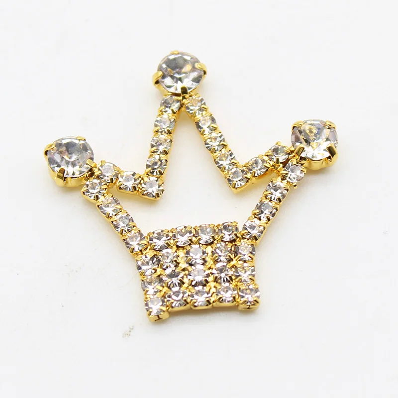 10Pcs 30 MM Luxusné Crystal Koruny Gold/Silver Plated Kráľovná Kráľ Koruny Tlačidlá pre Šperky, Vlasové Doplnky,Brošňa, Čo Zariadených izbách Obrázok 5