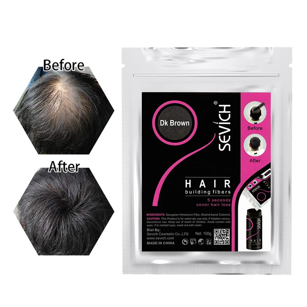 Sevich 100g Vlasov a Vlákien 10 Farba Keratín Hair Budovy Fiber Powder Okamžitý Rast Vlasov Vlákniny Náplň 50g Výrobok pre Starostlivosť o Vlasy Obrázok 5
